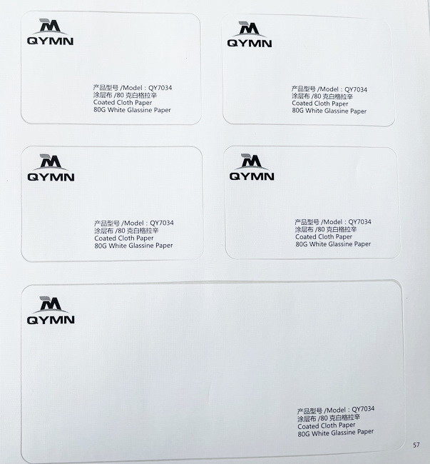 1080mm white Glassine Liner 80G Blank Fabric Labels